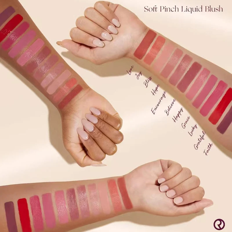Rare Beauty Soft Pinch Long Lasting Liquid Blush Silky And Glides On Smoothly Plump Makeup Hope Love Virtue Happy Wonder Worth